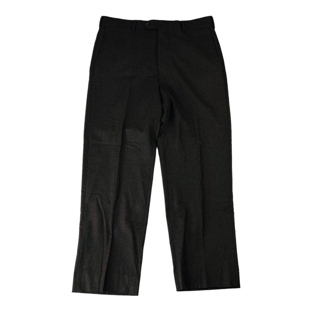 Zaharoff Basileia Brown Flat Front Wool Dress‎ Pants Mens Size 34X29 +2"